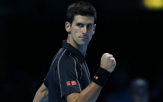 Novak Djokovic in action in London.