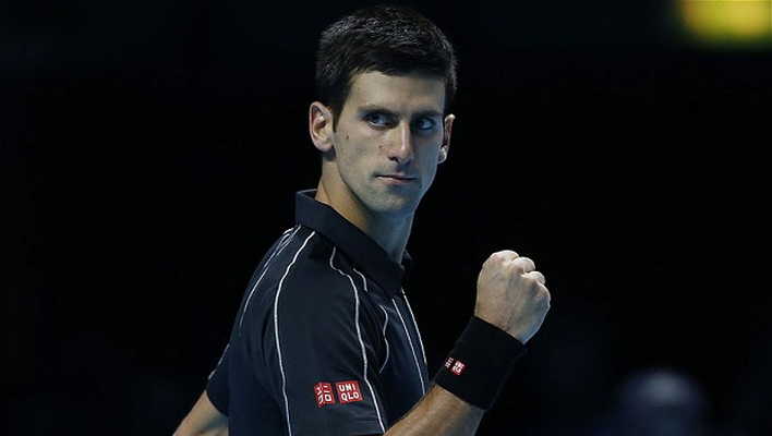 Novac Djokovic in action in London.